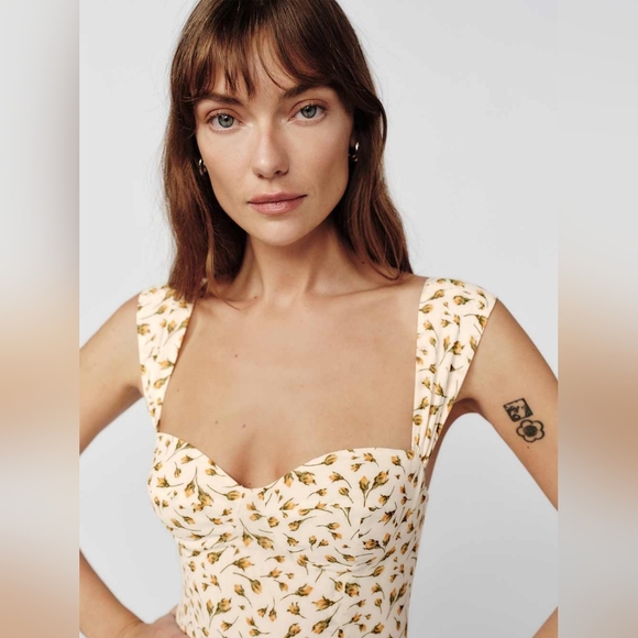 Reformation Taiga Dress In Blanche Size 2 - Picture 10 of 11